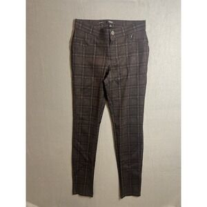 Simply Vera Vera Wang Women's Skinny Plaid Pants Brown Black Size S Stretch